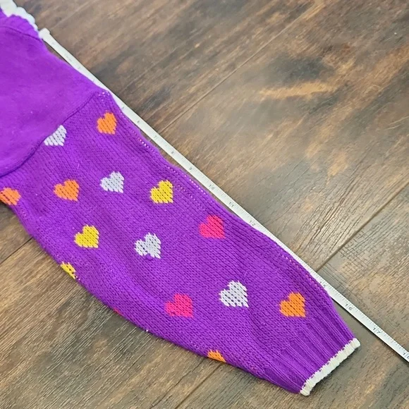 80s KNITIQUE kitty cat pom pom sweater 7/8 vintage acrylic knit girl's crewneck - Picture 8 of 9